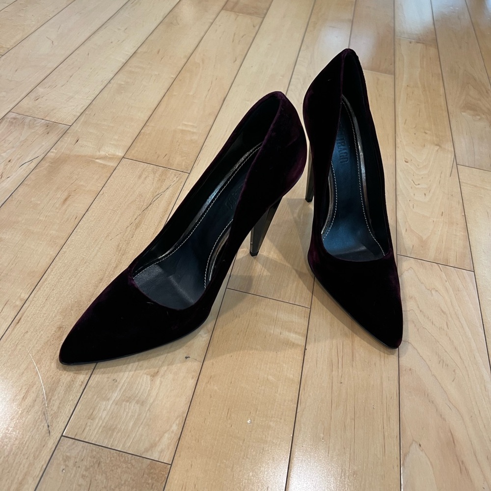 Dark Purple Velveteen 7inch Sylth Virago Pumps